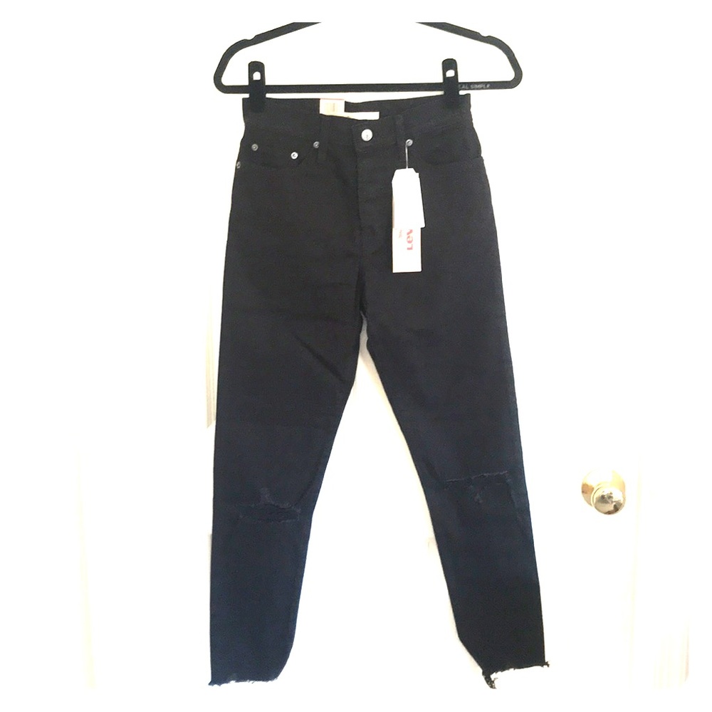 Levi’s Wedgie Skinny Jeans - Black, Ripped, 27